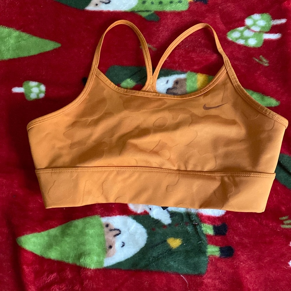 Orange Nike sports bra